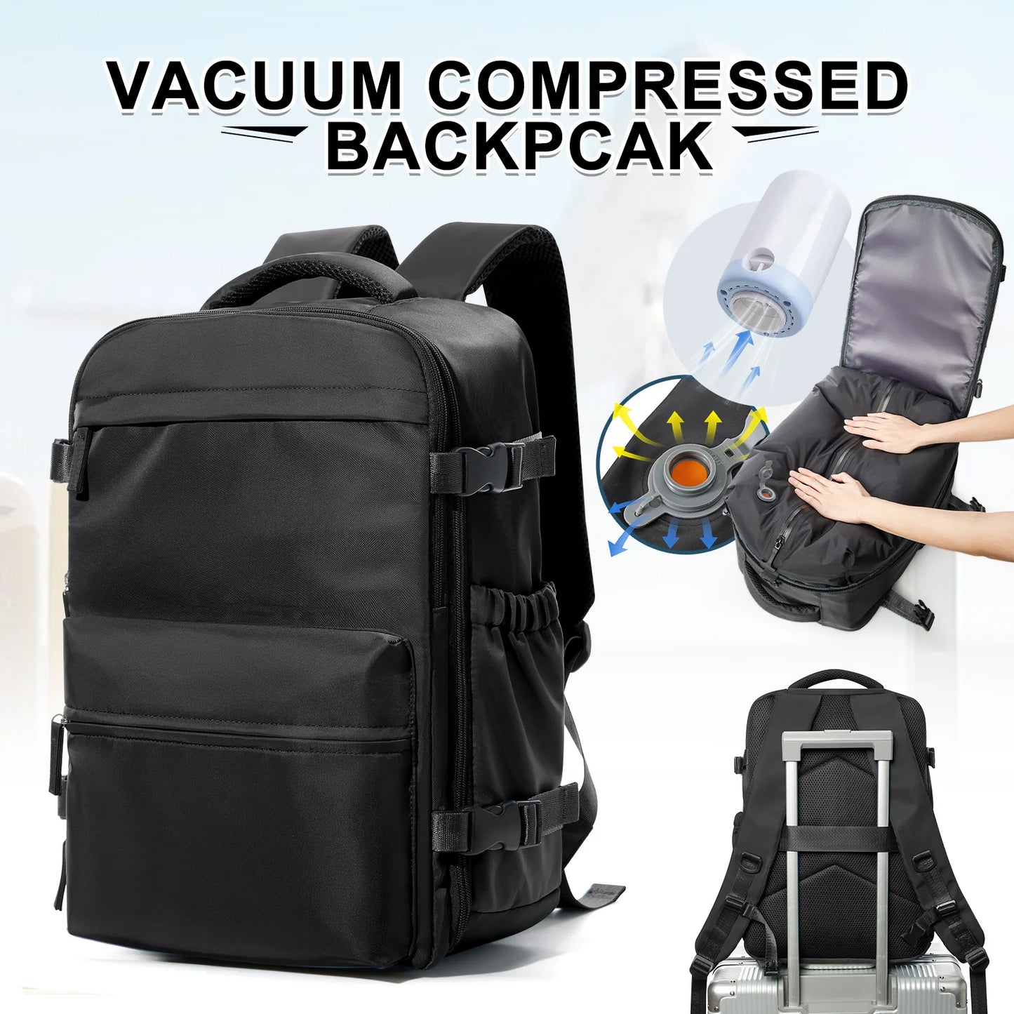 Vacuum Compression Backpack for Travel