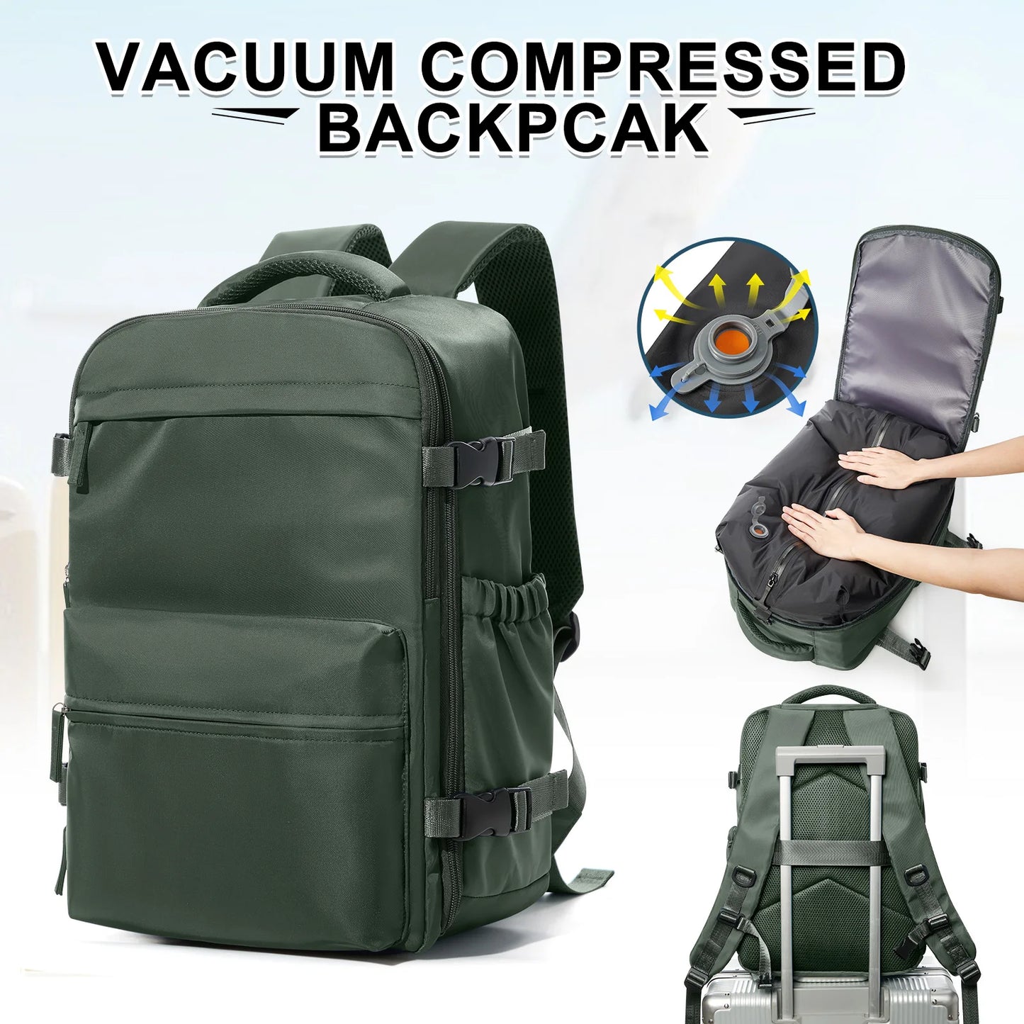 Vacuum Compression Backpack for Travel